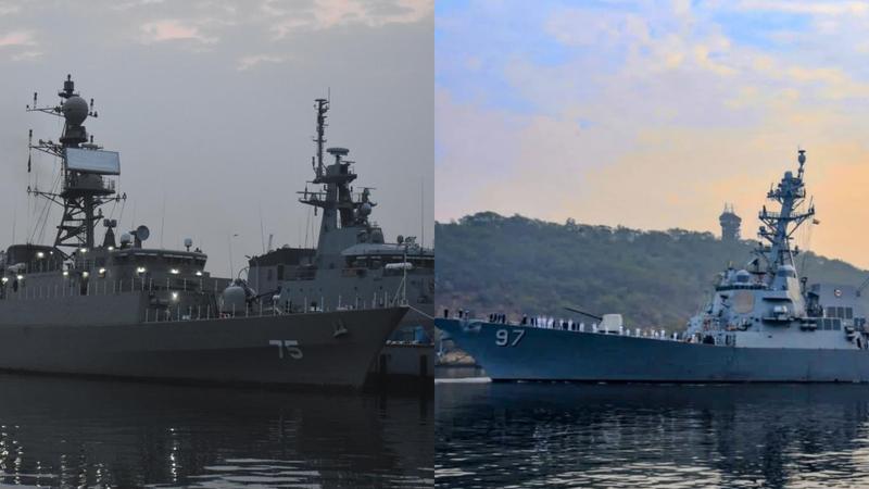  The USS Halsey (R) from the United States, the IRIS Dena (L) from Iran.