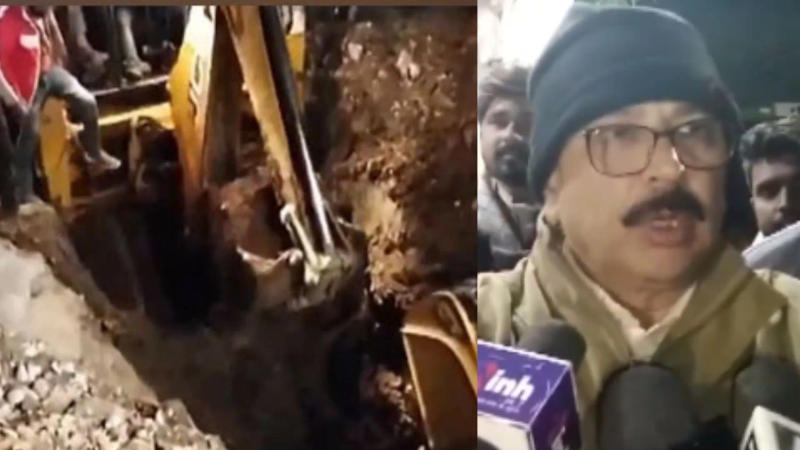 MP: Rescue operation in Satna, MP, frees labourer trapped under debris during sewer line work