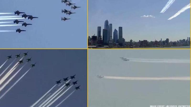 Jets pay tribute to essential workers with 'ceremonial flyover' over New York