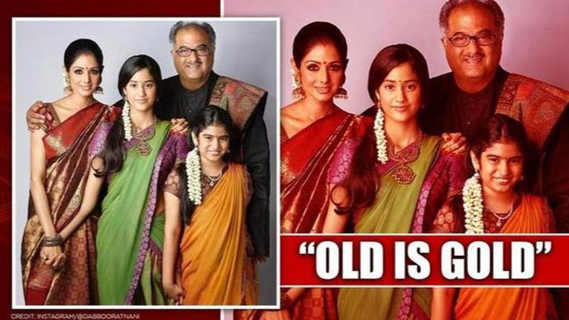 Sridevi's golden throwback picture with Janhvi, Khushi, Boney surfaces; fans get emotional