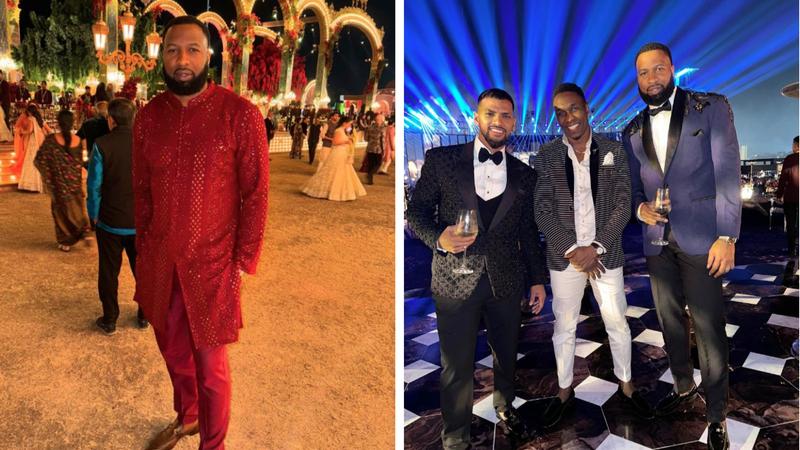 Kieron Pollard attends Anant Ambani's pre-wedding