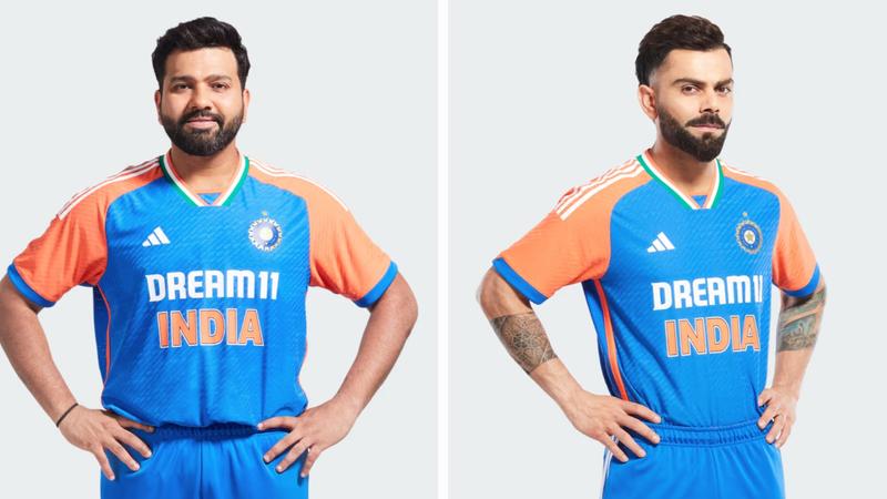 Rohit Sharma and Virat Kohli in Team India's T20 World Cup 2024 jersey
