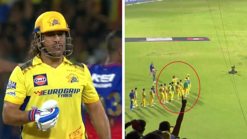 MS Dhoni during CSK vs RCB match in IPL 2024