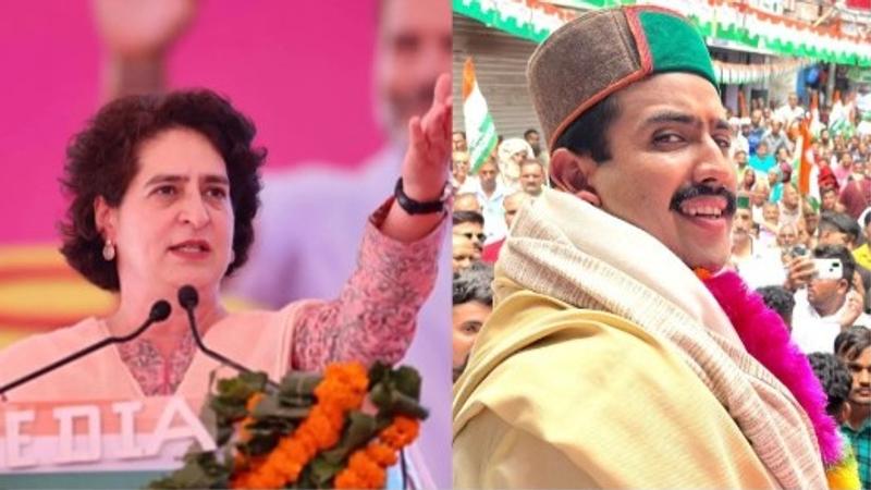 Priyanka Gandhi (left), Vikramaditya Singh (right) 