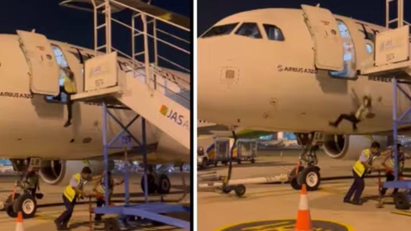 Man Falls Off Plane After Staff Move Stairs Away