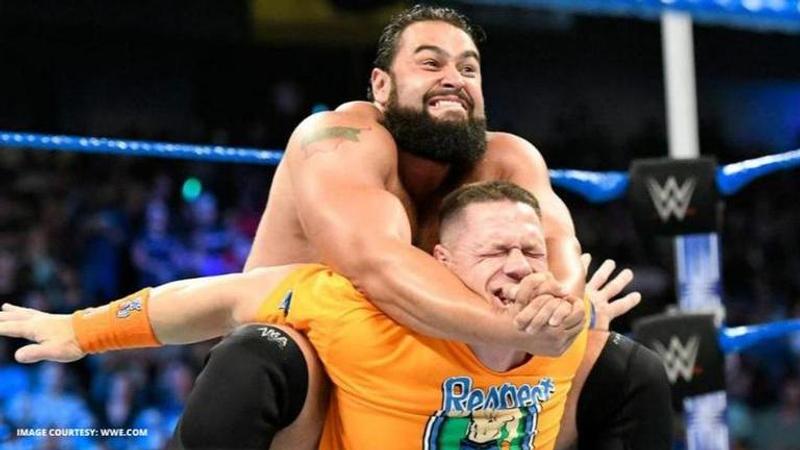 Rusev and John Cena