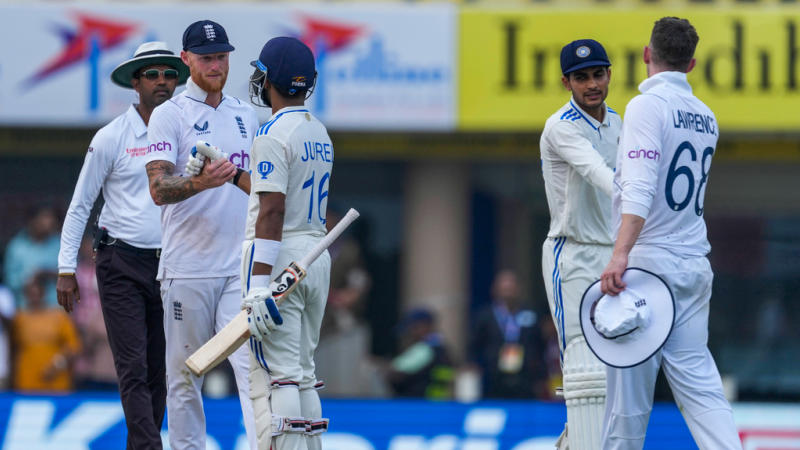 Ben Stokes congratulates Dhruv Jurel