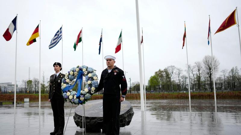 NATO's 75th anniversary being celebrated at the alliance headquarters in Brussels on April 4. 