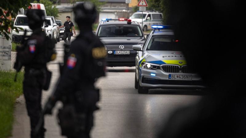 A police convoy transported the prisoner to a court in Pezinok, Slovakia on Saturday, May 18. 