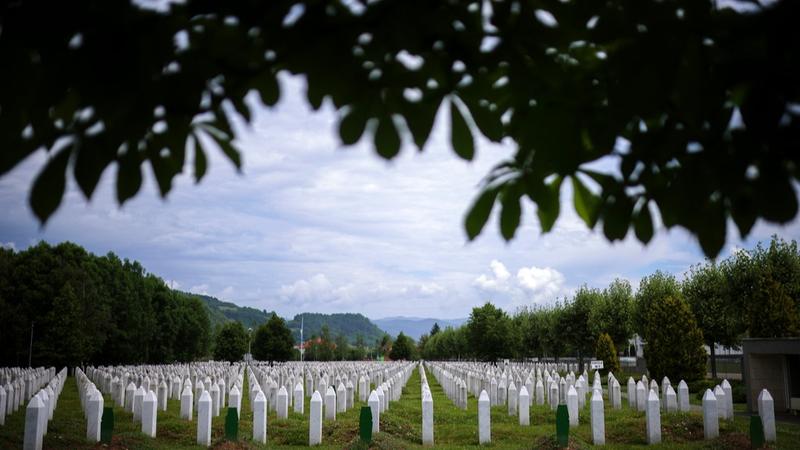 A view of the Srebrenica Genocide Memorial Centre in Bosnia. 