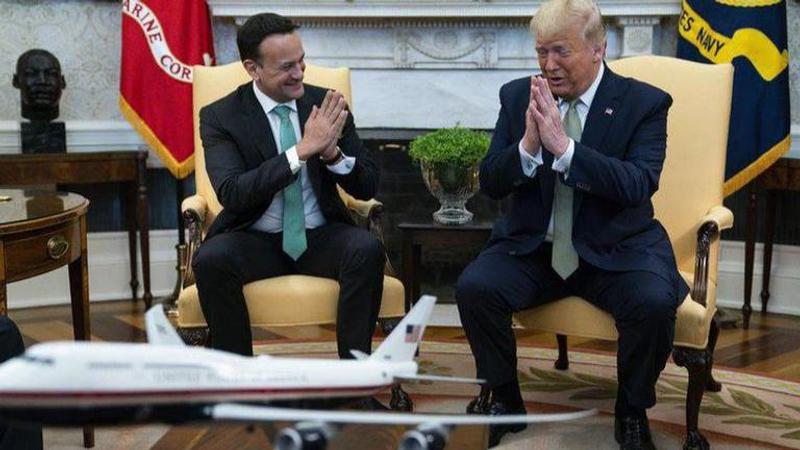 Awkward moment: Trump and Irish PM skip the handshake