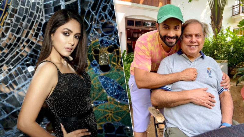 Mrunal Thakur, Varun Dhawan and David Dhawan