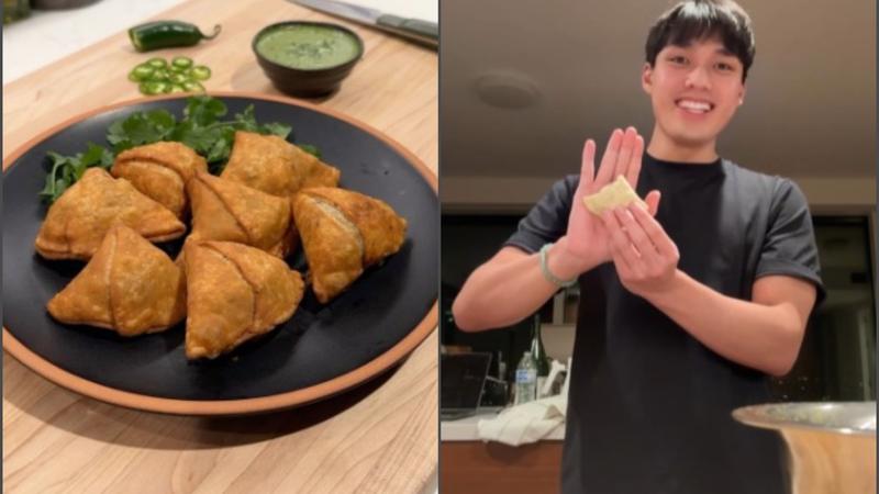 Foreigner chef makes the perfect samosas in viral video.