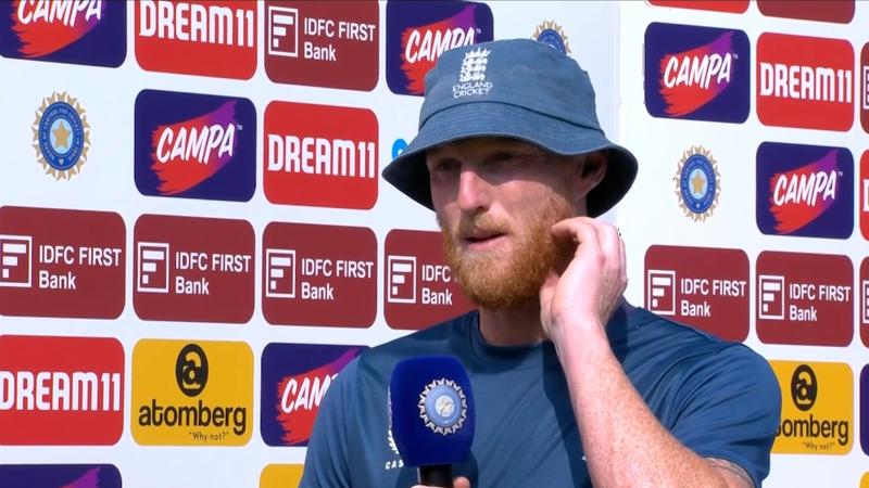 Ben Stokes during post-match presentation