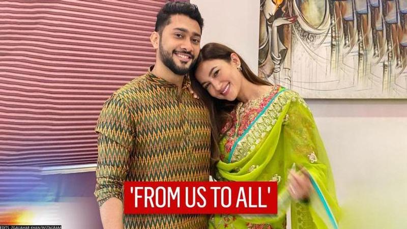 Gauahar Khan shares pre-Diwali wishes with a love-struck picture with fiancée Zaid Darbar