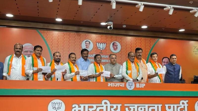 The five leaders, four from BRS and one from Congress, joined the BJP on Sunday. 