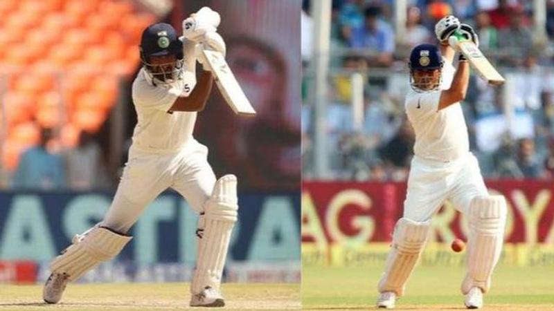 Cheteshwar Pujara and Sachin Tendulkar