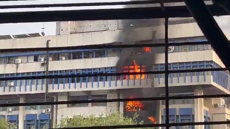 Massive fire breaks out in a building Guwahati's Paltan Bazar area