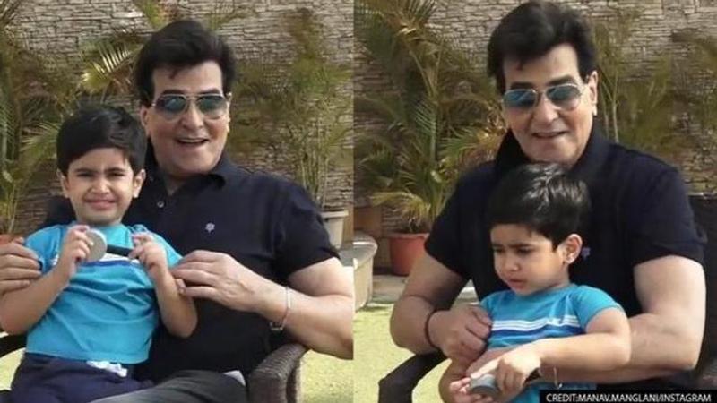 Jeetendra Kapoor enjoys day out with his grandson Laksshya at park; See ...