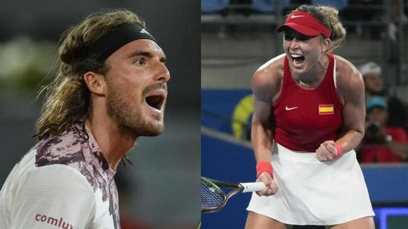 Stefanos Tsitsipas and Paula Badosa give couple goals at Wimbledon 2023; WATCH