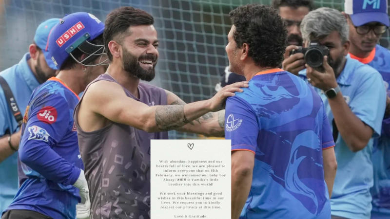 Sachin Tendulkar with Virat Kohli