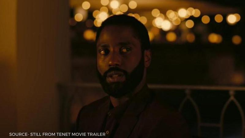 In pic: John David Washington; Source:  Still from Tenet movie trailer 