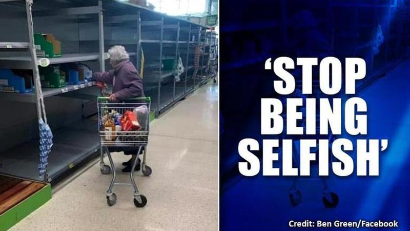 'Coronavirus': Elderly woman's heartbreaking photo surrounded by empty shelves