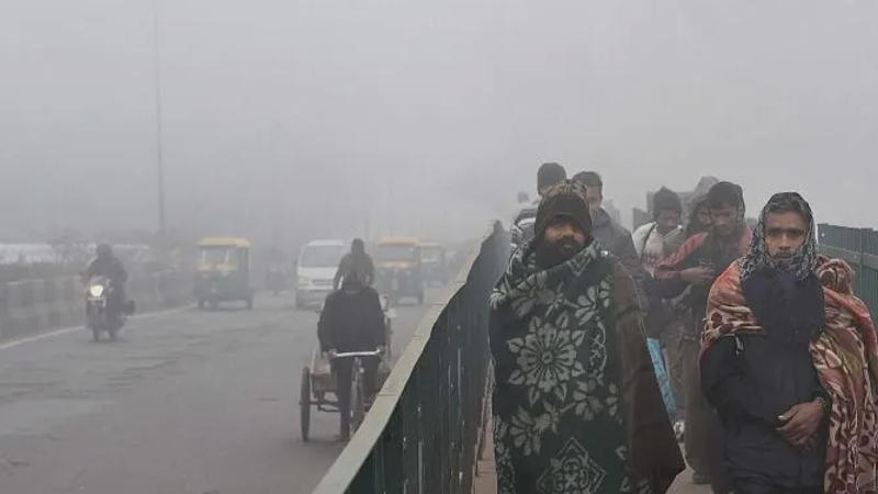 Cold weather conditions in North India. 