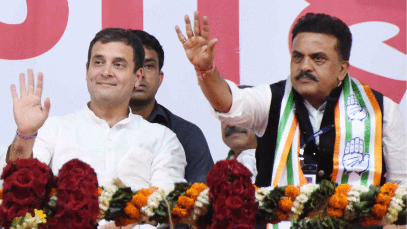 Congress leader Rahul Gandhi and Sanjay Nirupam 