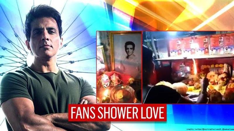 Sonu Sood reacts to his photo kept at home temple & pooja at food stall in his name