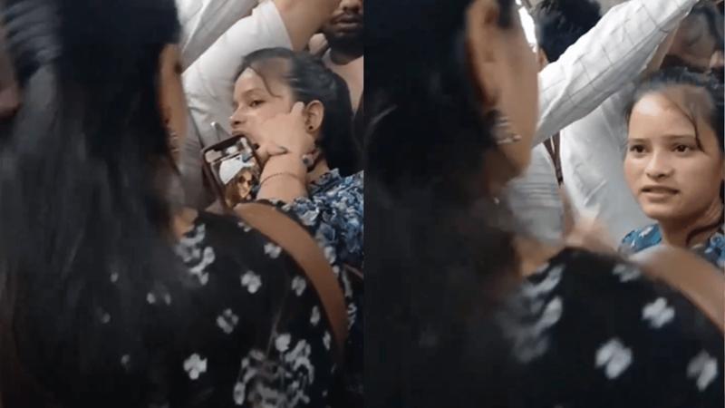 Women Passengers Fight Over Space In Delhi Metro