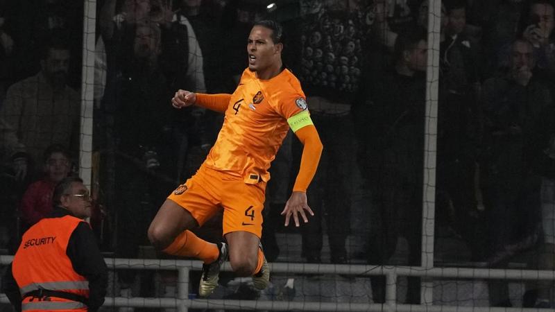 Virgil van Dijk scored an injury time penalty as the Netherlands secured a crucial win over Greece