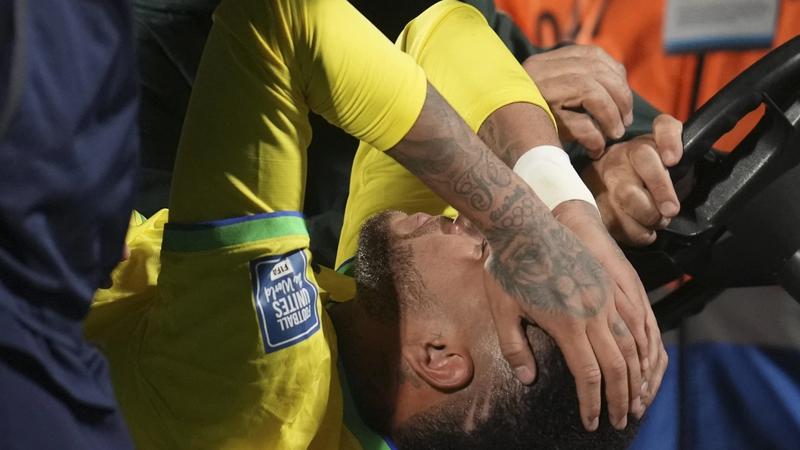 Neymar was being carried out on a stretcher 