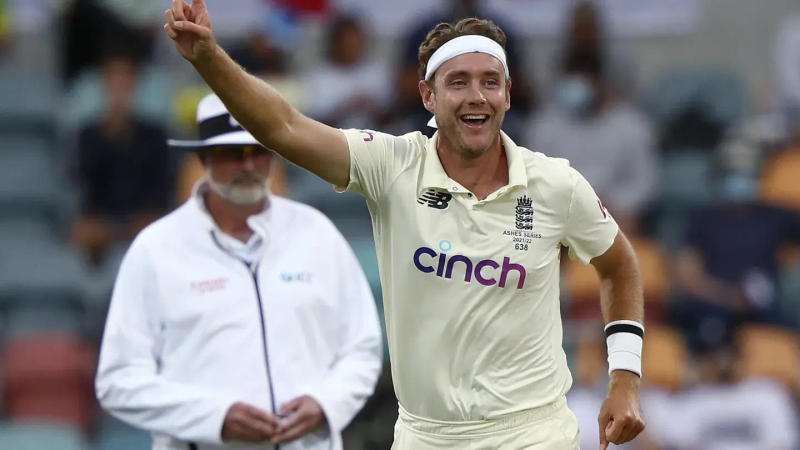 Stuart Broad celebrating a wicket