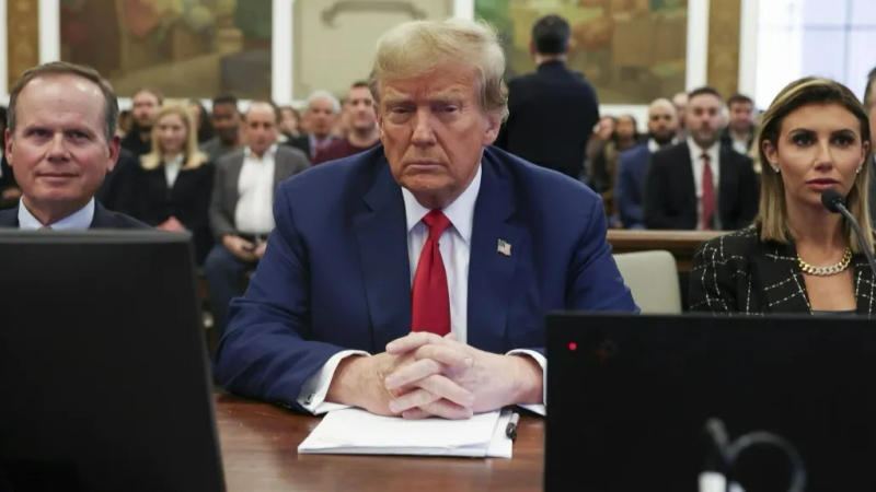 Former US President Donald Trump attends the closing argument in the Trump Organisation Civil Fraud trial at New York Supreme Court