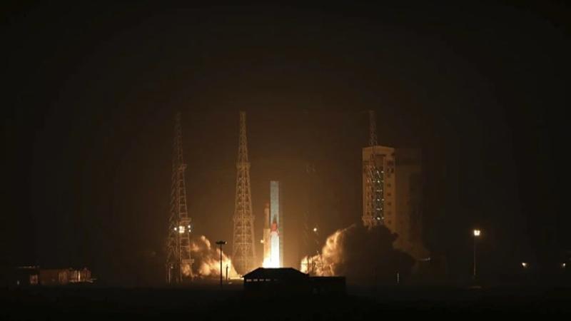 A satellite carrier is launched at the Imam Khomeini Spaceport in Iran’s rural Semnan province