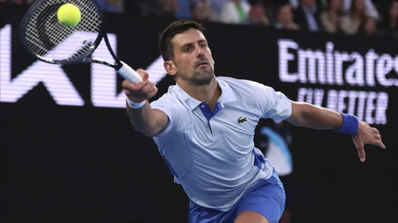 Novak Djokovic during 4th round of Australian Open