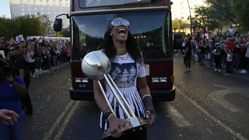 A’ja Wilson celebrates WNBA championship