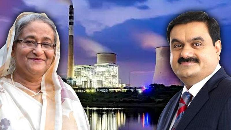 Gautam Adani with Bangladesh PM Sheikh Hasina | Image credit: Republic