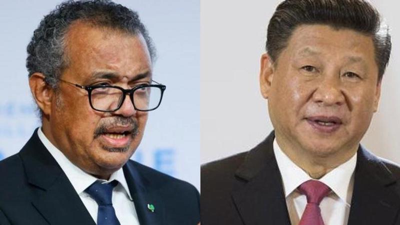 Tedros Adhanom Ghebreyesus and Xi Jinping