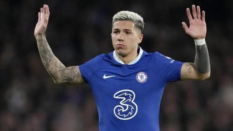 Enzo Fernandez during Chelsea's game against Fulham