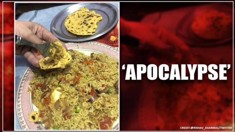 Bizarre fusion of Makki ki roti with Maggi turns up, netizens react