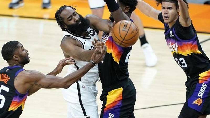 Harden scores 38, Nets rally from 24 down, stun Suns 128-124