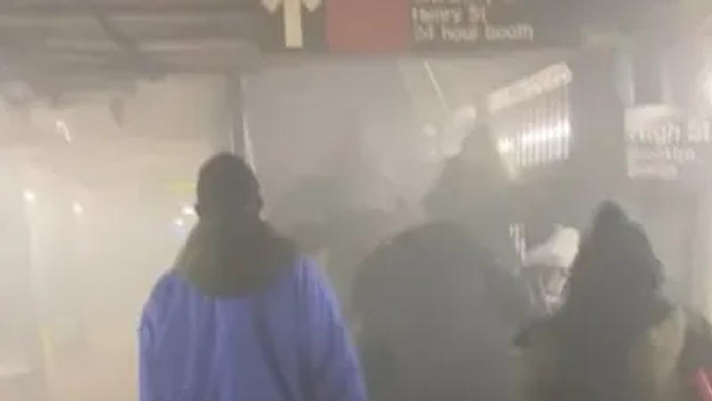 Nine injured after fire breaks out on a subway track in Brooklyn