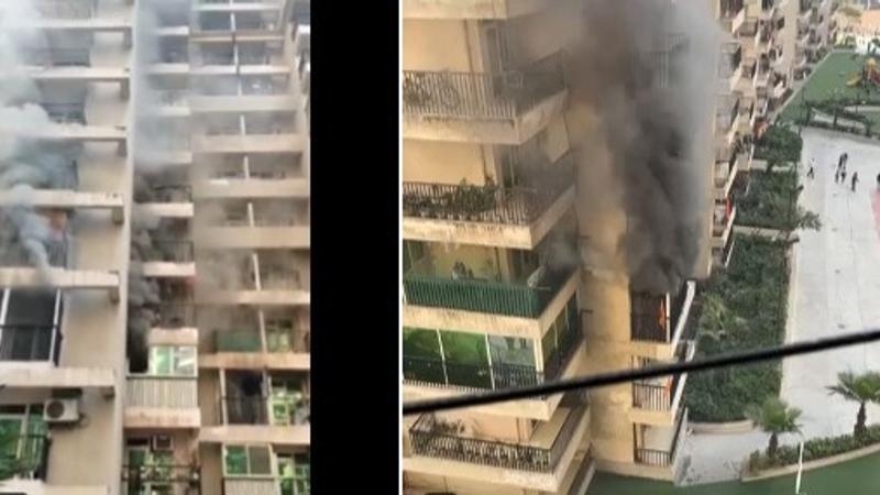 Breaking: Fire Breaks Out in Noida's Gaur City 2, 16th Avenue