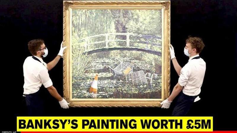 Banksy oil painting 'Show Me the Monet' may sell for up to  £5 Million in London auction