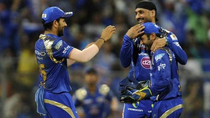 Harbhajan Singh and Rohit Sharma