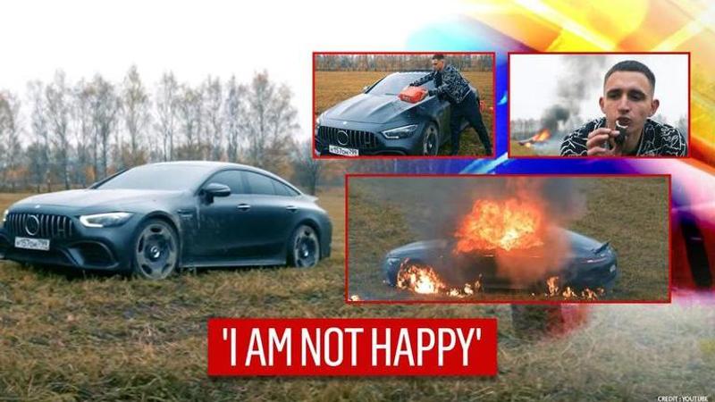 Youtuber sets his Mercedes car worth INR 2 crores ablaze in Russia I Watch