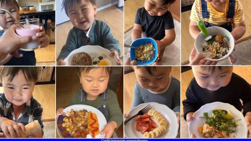 Video: Toddler thanks mom every time she gives him food, netizens all hearts