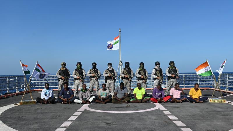 Indian Navy Hands Over 9 Somalia Pirates to Mumbai Police